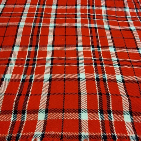 Faribo Fluff Loomed Wool Blanket Throw Stadium 52x64 USA Made Red Blue - Picture 7 of 11